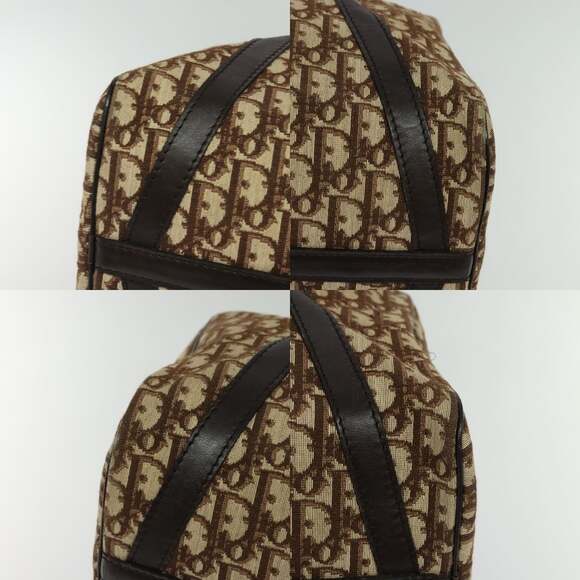 DIOR Trotter Canvas Boston Bag Brown Gold - Picture 10 of 12
